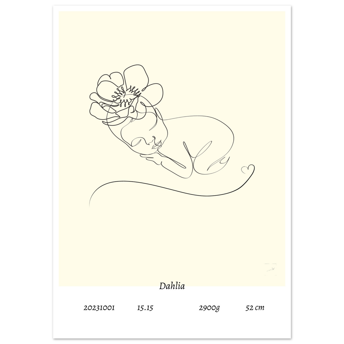 Babyposter 1: Baby med blomma