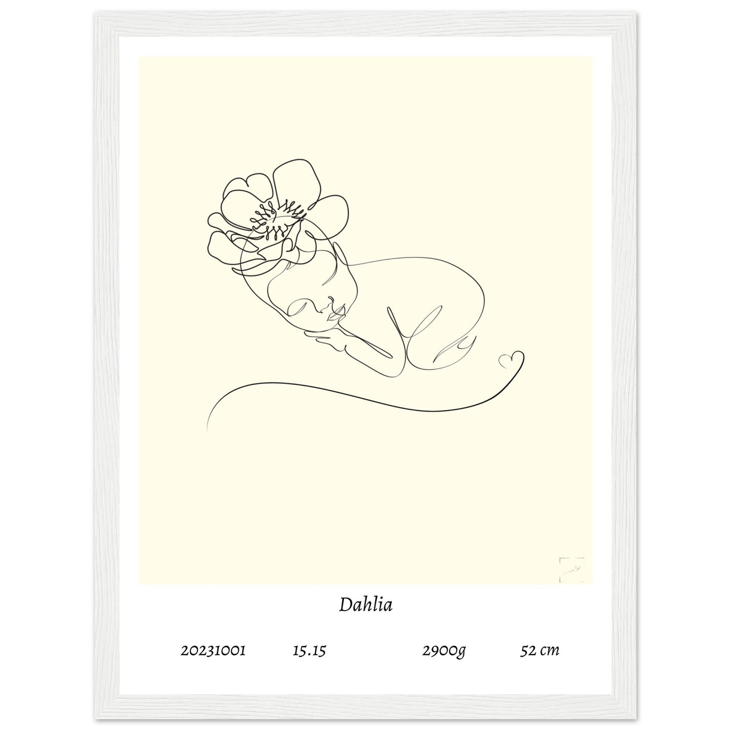 Babyposter 1: Baby med blomma